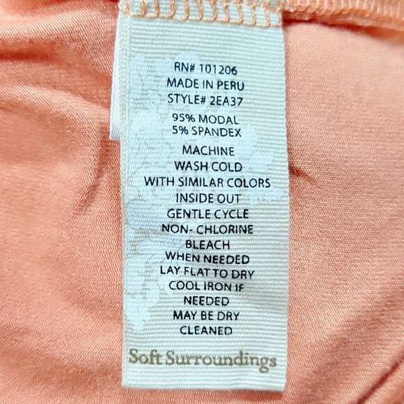 Soft Surrounding Blouse Size M Peach Relaxed Fit Sleeveless Soft Stretch - Picture 5 of 5